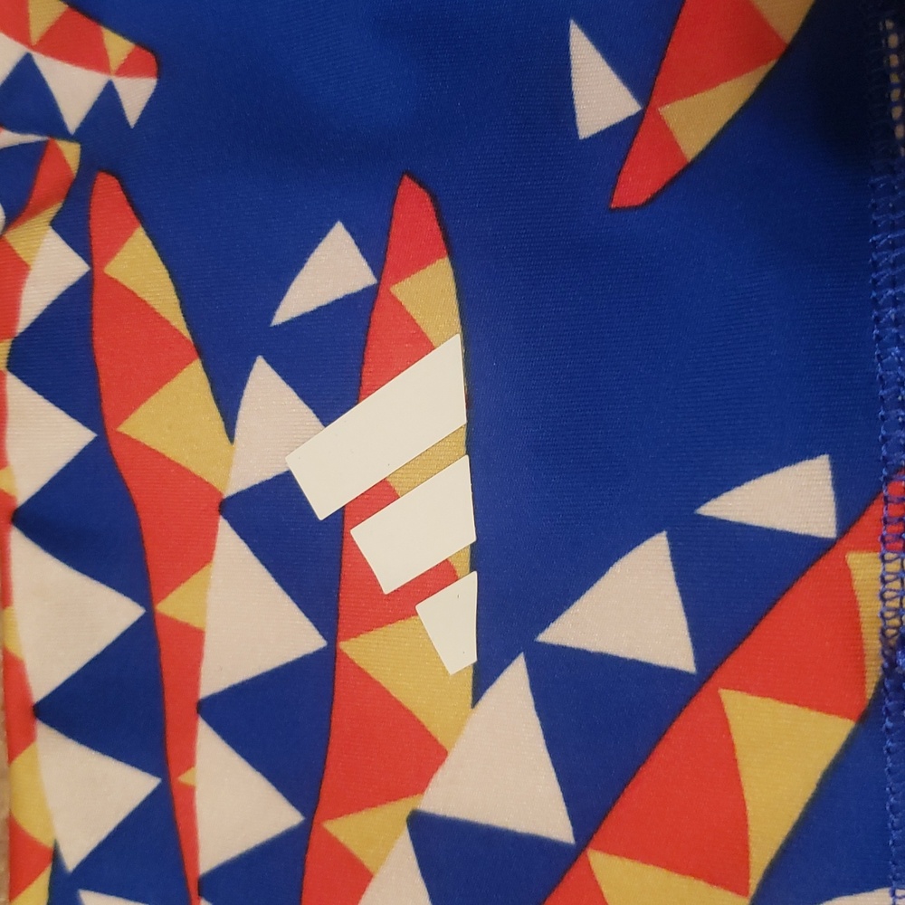 Adidas X Farm Rio Women's Psychedelic Wave Blue Leggings - Picture 5 of 11